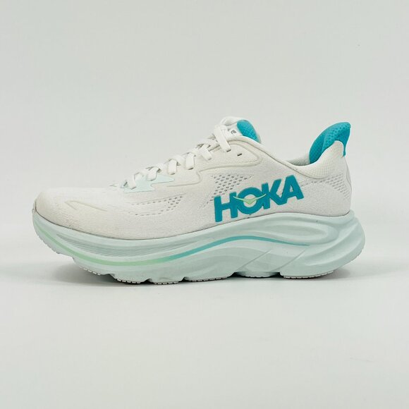 Hoka Women's Clifton 10 WIDE 'White Cielo Blue' 1162050-WTCL size 7.5 - Picture 4 of 8